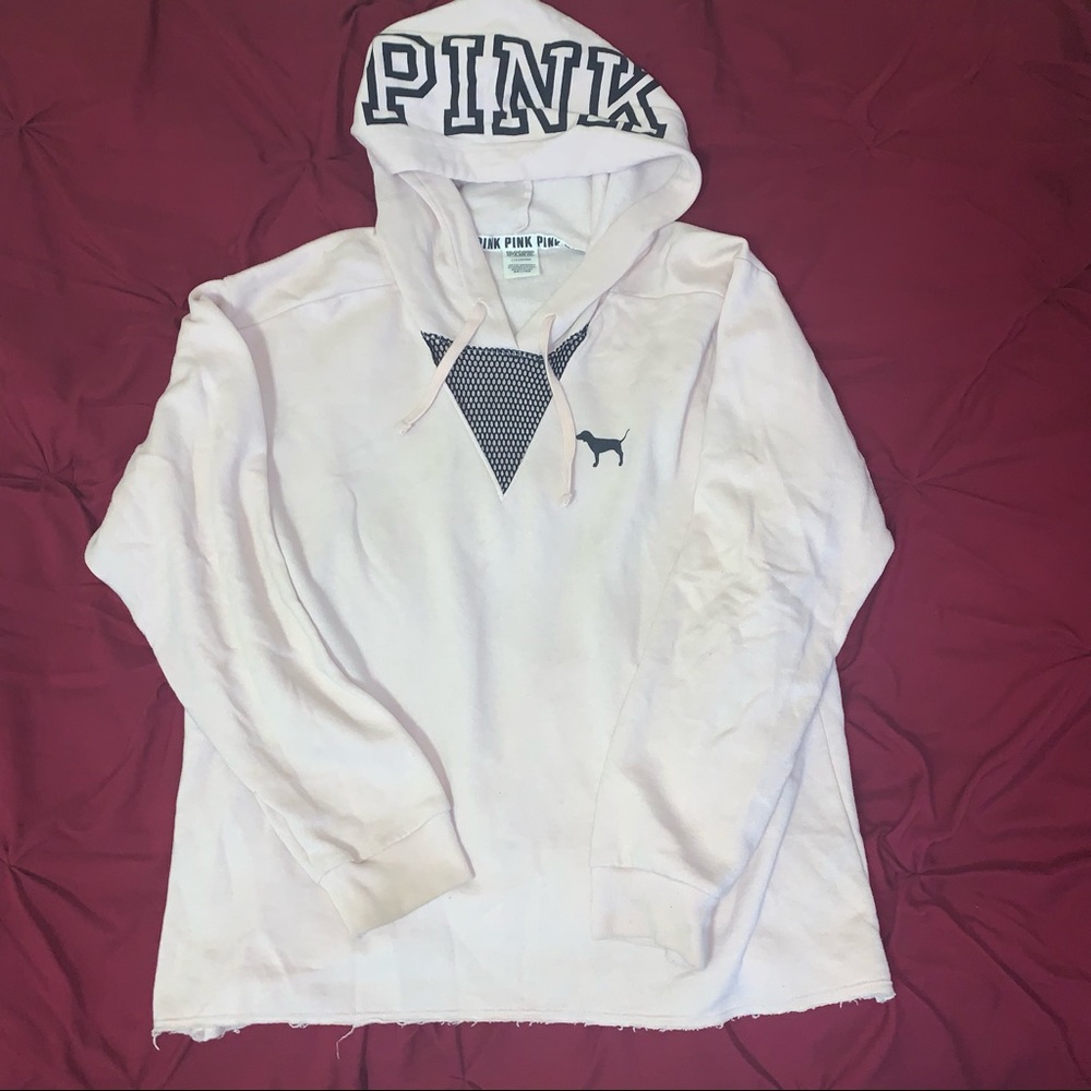 Victoria’s Secret PINK mesh logo hoodie large